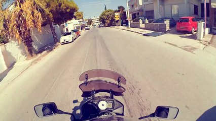 kawasaki versys 650 ride to porto rafti sea - helmet camera xiaomi yi full HD