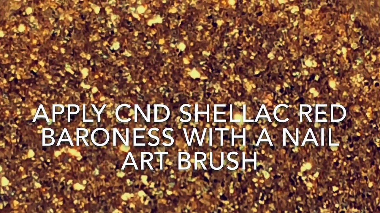 CND Shellac with Lecente Glitter Scarf Nail Art Tutorial