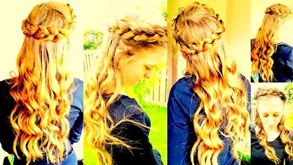 THE CROWN BRAID _HALF DOWN HALF UP CROWN BRAID HAIR TUTORIAL