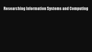 AudioBook Researching Information Systems and Computing Free