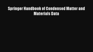 Springer Handbook of Condensed Matter and Materials Data Read PDF Free