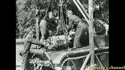 The rear of a tank battalion - 1940 - Soviet training film - restored - Part 1