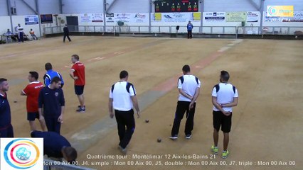 Quatrième tour, jeu traditionnel, Montélimar contre Aix-les-Bains, Club Elite Masculin J1, Sport Boules, saison 2015 / 2016