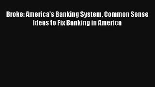 Broke: America's Banking System Common Sense Ideas to Fix Banking in America FREE Download