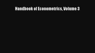 Handbook of Econometrics Volume 3 FREE Download Book