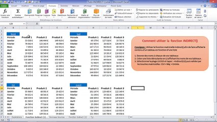 Excel - Réaliser des recherches avec la fonction Indirect()