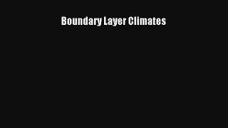 AudioBook Boundary Layer Climates Download