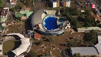 Le parc aquatique Marineland, lui aussi touché par les intempéries