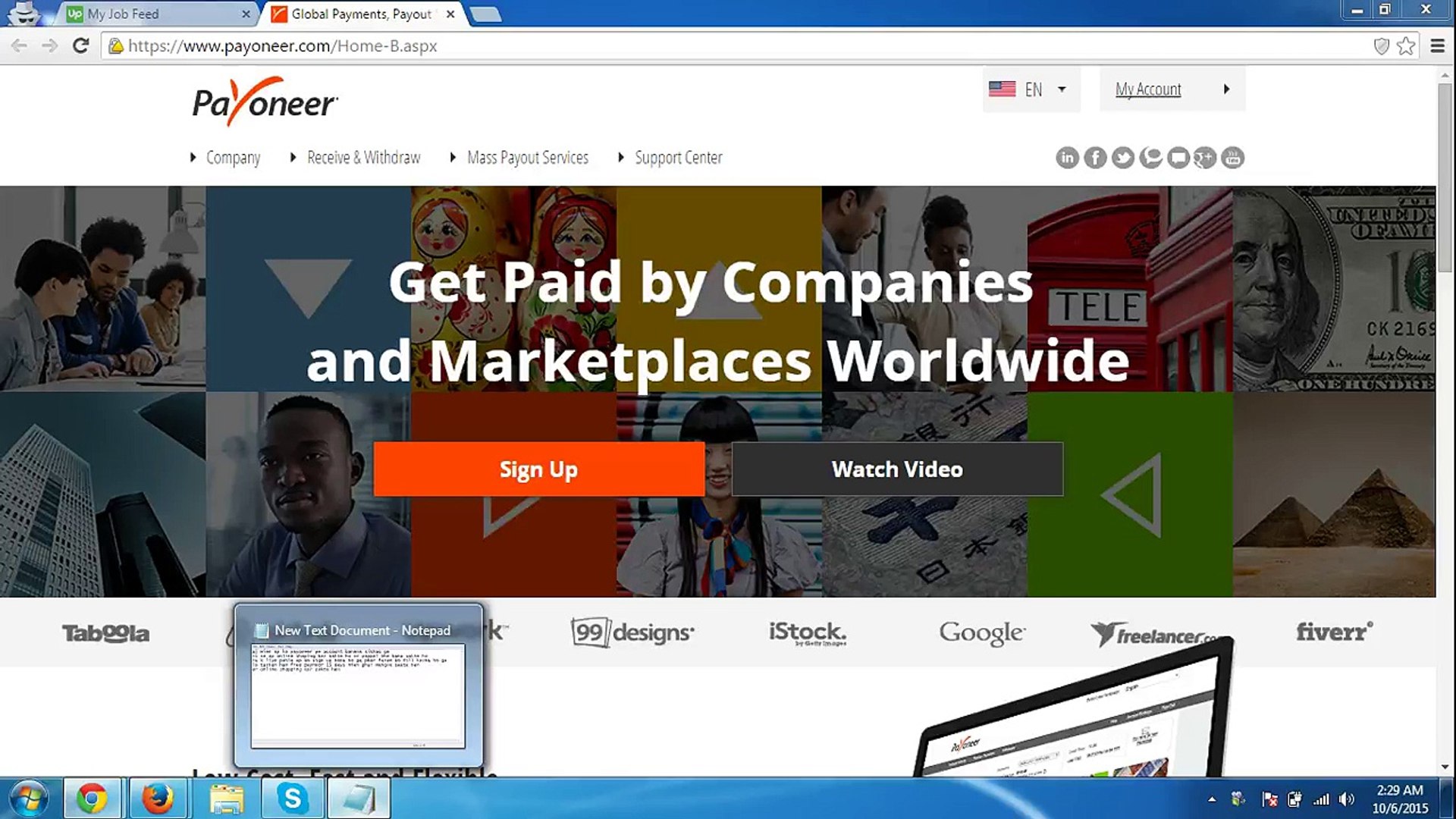 How to make payoneer account Part 1