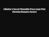 A Mother's Secret (Thorndike Press Large Print Christian Romance Series)