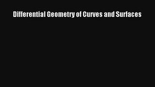 AudioBook Differential Geometry of Curves and Surfaces Free
