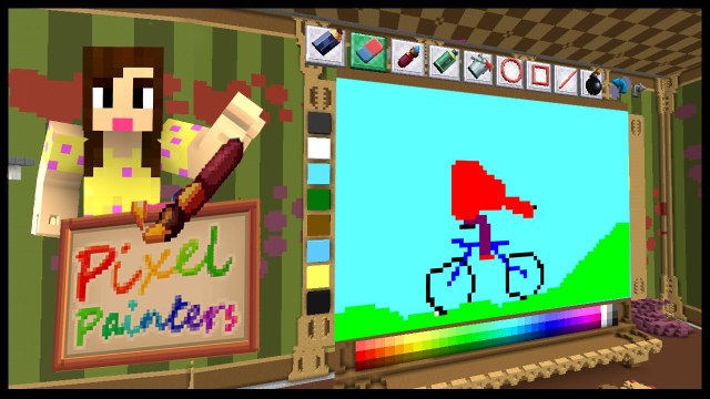 HEADLESS BIKER! - PIXEL PAINTERS - Minecraft Mini-Game w/Biggs87x