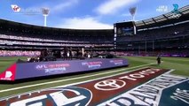 Lip-syncing? Ellie Goulding performs at the AFL Grand Final