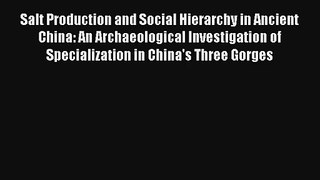 Download Salt Production and Social Hierarchy in Ancient China: An Archaeological Investigation