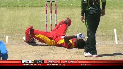 Mohammad Irfan's Powerful Bouncer Breaks Mutumbami's Helmet 🏏