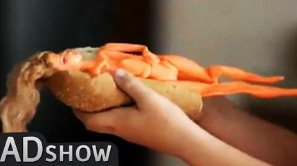 Naked Barbie sandwich for lunch