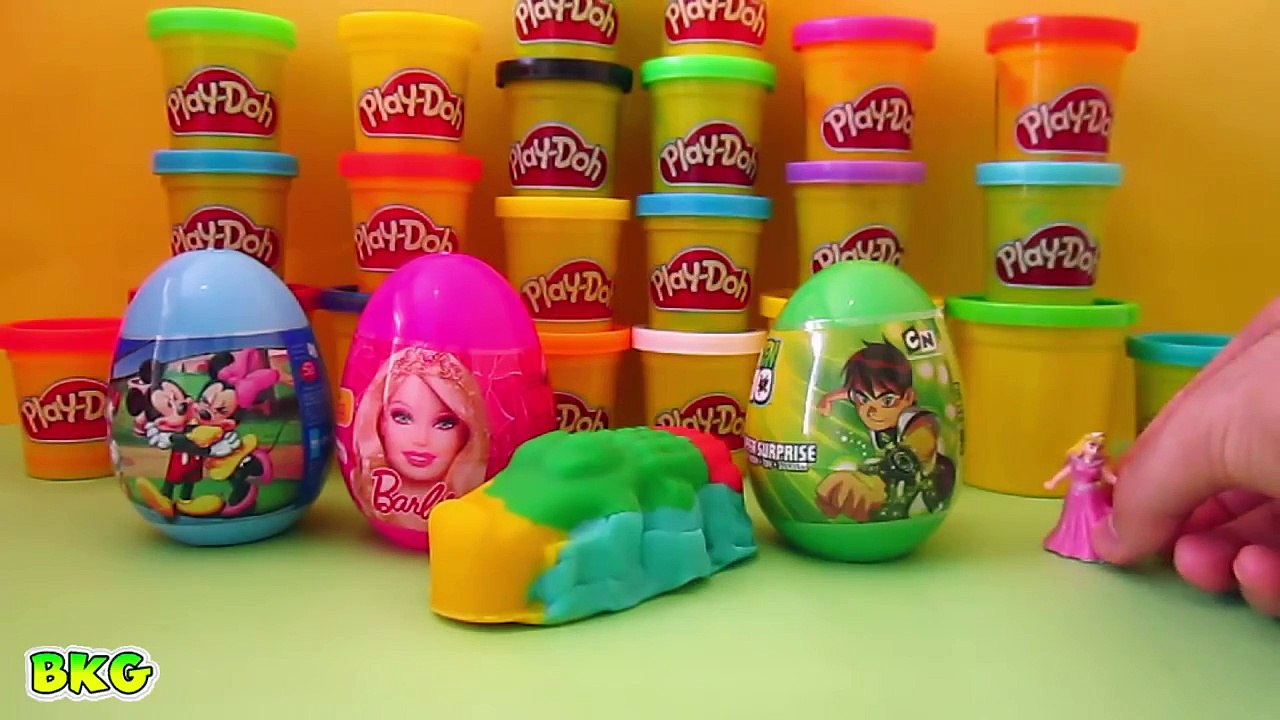 Surprise Eggs Play Doh Rainbow Crocodile My Little Pony Ben 10 Barbie Disney Princess Mickey Mouse