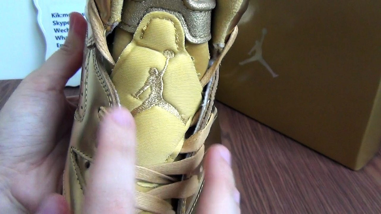 authentic air jordan 6 gold