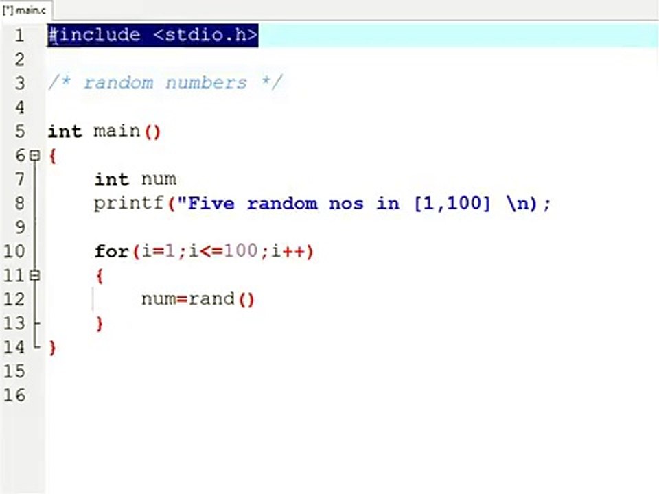 C PROGRAM-RANDOM NUMBER GENERATION (IN HINDI)
