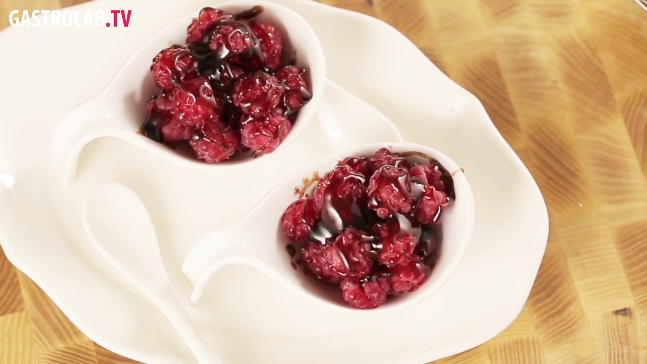 How to Make Raspberries with Black Balsamic Vinegar Syrup