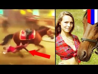 서커스 단원, 말에서 떨어져, 헝겊인형처럼 질질 끌려다니다 결국 사망