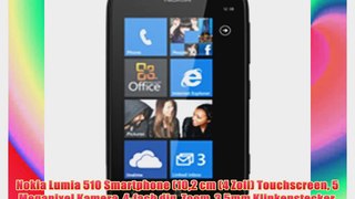 Nokia Lumia 510 Smartphone 102 cm 4 Zoll Touchscreen 5 Megapixel Kamera 4fach dig Zoom 35mm