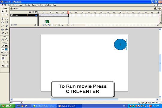 Motion Tween Concept in Macromedia Flash 5 Urdu Hindi Tutorial 4of7