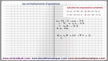 Maths 5ème - Les enchaînements d'opérations Exercice 2