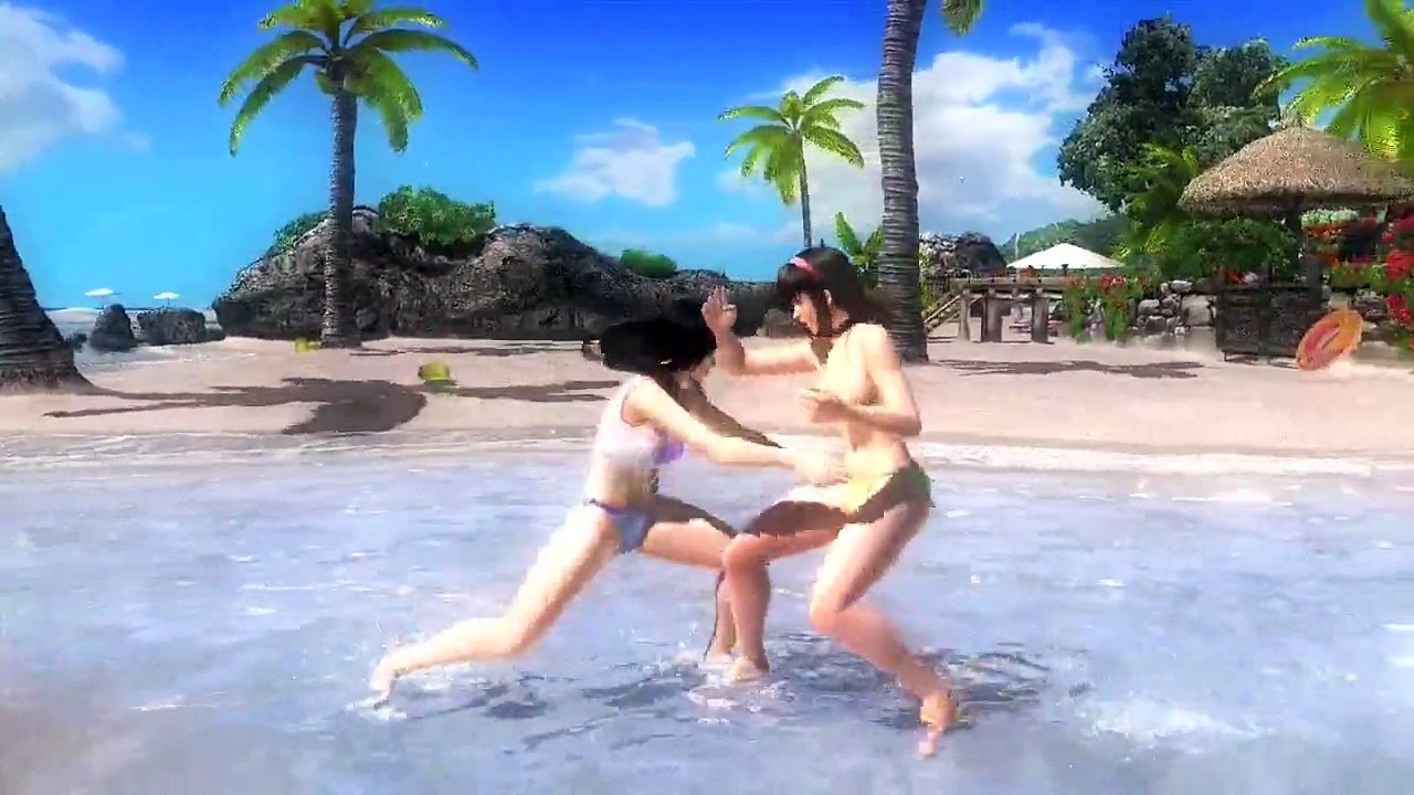 Dead or Alive Assault - Swimsuit Strife Fighting Photo Shoot featuring Kokoro & Hitomi (DOA5)