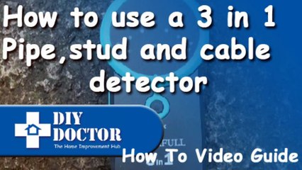 Using a cable, stud and pipe detector. The Faithfull 3-in-1