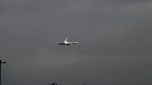 Windy Landing Emirates A380 Crosswind Landing in Bad Weather Manchester Airport