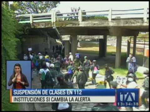 Suspensión de clases en 112 instituciones si cambia la alerta