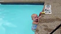16 Month-Old Baby Girl Swims