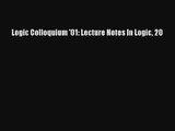 Logic Colloquium '01: Lecture Notes In Logic 20 Read Download Free