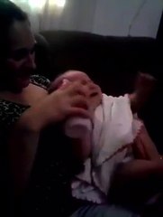 This baby rather drink dad's beer than milk... Hilarious