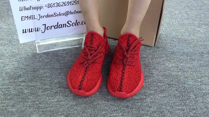 AUTHENTIC ADIDAS YEEZY 350 BOOST LOW RED on foot