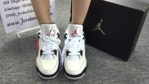 AUTHENTIC AIR JORDAN 4 OG ’89 WHITE CEMENT on foot