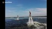Amazing flyboarding show marks National Day in China