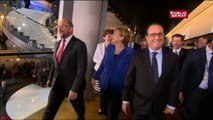Arrivée de François Hollande et Angela Merkel au Parlement européen