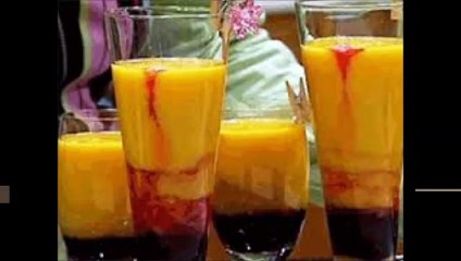طريقة عمل عصير المانجو بشراب التوت