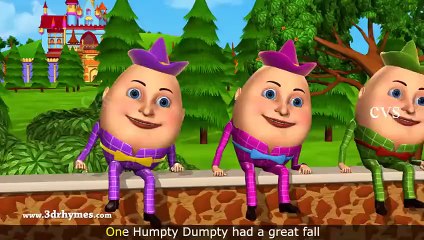 Humpty Dumpty Nursery Rhyme - 3D Animation English Rhymes for children