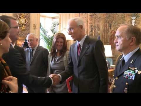 Roma - Mattarella incontra il Segretario USA alla Difesa Carter (07.10.15)