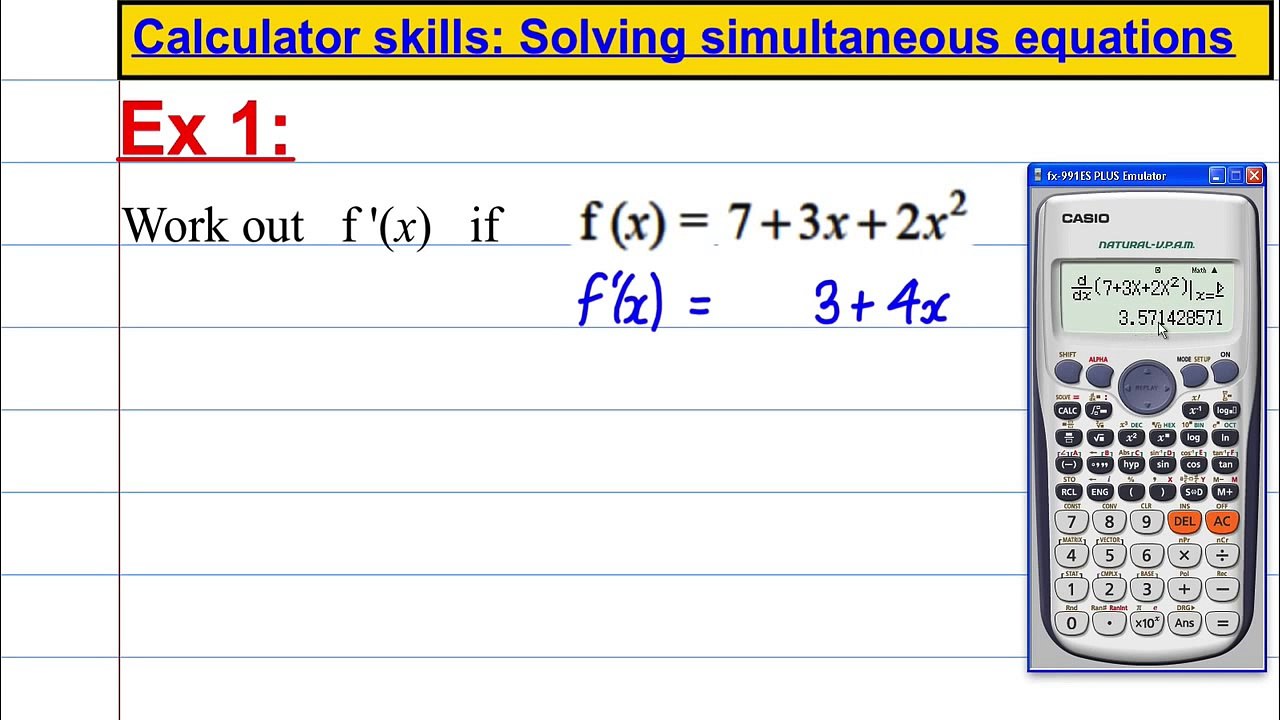 How To Do A Differentiation On Casio Fx 991es Plus Calculator Video Dailymotion