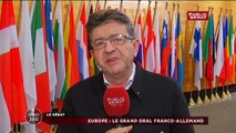 Jean-Luc Mélenchon - réaction face à Hollande et Merkel au Parlement Européen