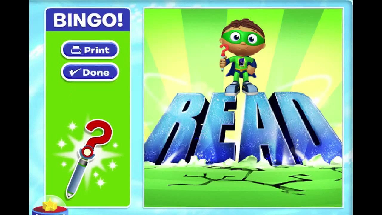 Super Why Reading Power Bingo Cartoon Animation PBS Kids Game Play Walkthrough