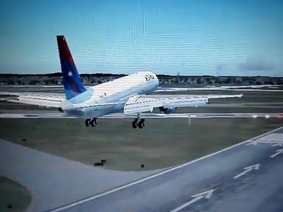 Delta 757-200 X-wind landing