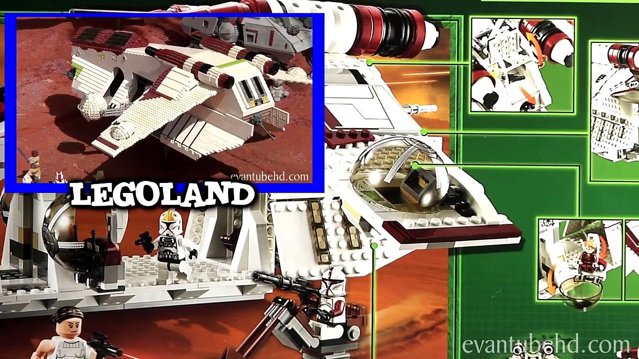 REPUBLIC GUNSHIP 2013 LEGO Star Wars Set 75021 Time lapse, Stop Motion, Unboxing & Review