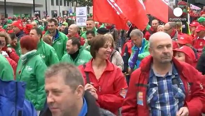 Download Video: Belgio: imponente manifestazione anti-austerità, scontri con polizia