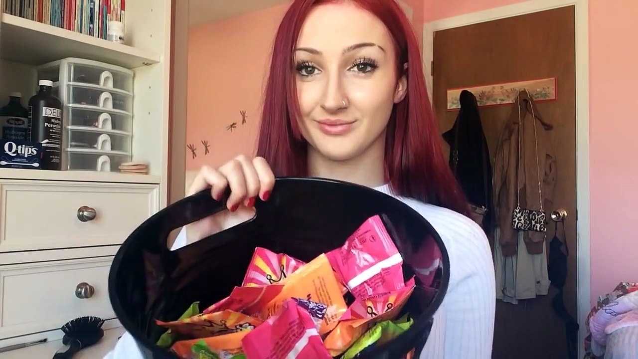 ASMR Eating Halloween Candy (Close-Up, Soft Spoken, Mouth Sounds)