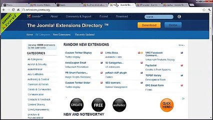 Joomla 2.5 Tutorial - Lesson 19 - Extensions